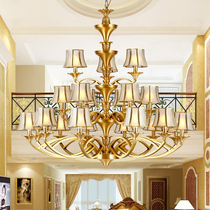 Duplex building Villa Living Room Three Floors Large Chandelights Full Bronze Building Midheaven Eurostyle Chandelia