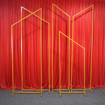 New wedding props beveled geometric screen stage ornaments wedding three-dimensional flower stand decoration background iron arch