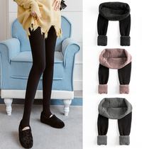 Pregnant womens pants winter cotton pants plus velvet thick leggings autumn and winter outer wear trousers fashion loose and warm tights