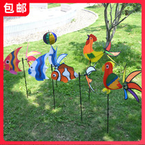 Zoo Series Stereostyled Windmill Owl Owl Parrot Goldfish Gold Fish Childrens Toy Building Disc Festival Outdoor Decoration