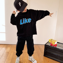 JUSTIN childrens spring clothes New Foreign style letters color color clothes boys Tide brand spring autumn drawstring sweater coat tide
