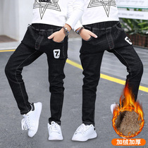 Boys wear 6 winter 7 childrens cotton pants 8 big children 9 little boys 10 plus velvet padded denim pants 12 winter ten years old