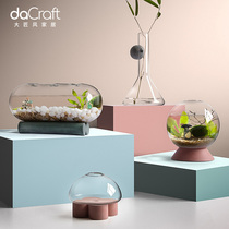 Nordic dormitory room desktop decorations ornaments hydroponic plants transparent glass bottle colored plaster vase combination