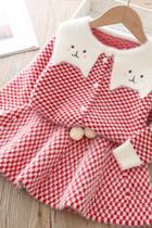 Baby autumn and winter suit foreign girl winter knitted dress dress female baby Autumn children sweater two-piece set