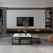 Minimalist modern rock board tea table table living room home small family type net red small tea table solid wood extremely minimalist a few sizes