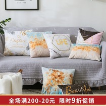 Nordic pillow ins light luxury wind suede sofa living room waist pillow pillow velvet home Square bedside cushion