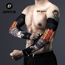 Lock Brothers Sunscreen Sleeve Flower Arm Ice sleeveless Driving sleeve Motorcycle riding guard arm male and female arm sleeve summer