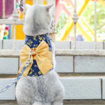 Japanese bow cat leash leash small dog slip cat clothes dog rope vest style break free chest strap cat rope