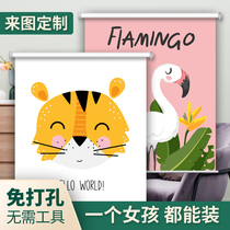 Fu Tiffin Bathroom Kitchen bathroom toilet roller curtain curtain-free installation roll-up custom sunscreen F01