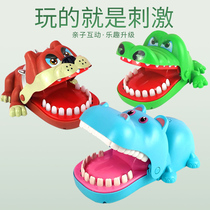 Biting crocodile teeth biting a finger shark bites someone to decompress a bad dog whole demagogic 2-3-5-year-old fun toy