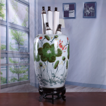 Jingdezhen ceramic vase large quiver flower insert new Chinese home living room study calligraphy and painting roll storage quiver