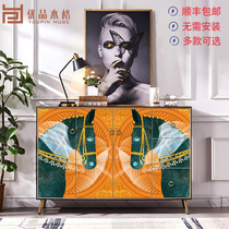 Light luxury modern dining cabinet masterpiece cabinet art painting decoration cabinet living room lobby small household shoe cabinet