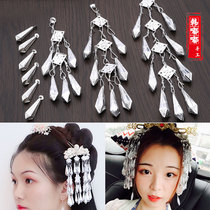 Handmade material Ancient style Hanfu hairpin step jewelry Miao Silver Bell tassel flower bell tower bell aluminum pendant