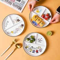 Weight Loss Plate Slimming ceramic One person Eating Triple Mesh Red Child Sub BREAKFAST FAMILY RATION DINNER PLATE CUTLERY