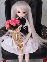 1 4 Silver Gray straight hair wig F27C silver gray