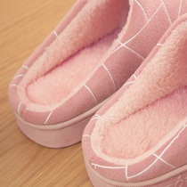 Plush Non-slip Home Cotton Slippers Women Indoor Warm Plus Suede Winter Mens Home Slippers Thick Bottom Couple Moon Shoes