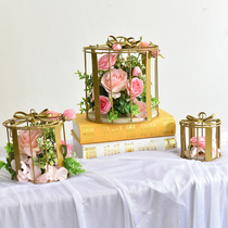 Wedding props simulation floral set Silk flower decoration creative gift box decoration window photography home display