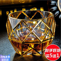 New Pint Crystal Glass Large Whisky Cup Square Cup Water Glass Spirits Beer Cups Foreign Wine Mug Suit