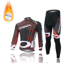 2014 Red Dot ORBEA Winter Cycling Clothing Windproof Cycling Clothes Long Sleeve Suit Suspender Cycling Pants Fleece Men