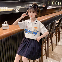 Girls summer clothes trendy children suit jk CUHK Tong Net Red 2022 New Yangqi Academy Wind Summer Two sets