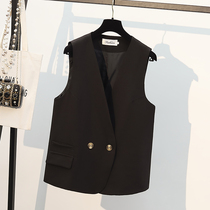 Black suit vest Lady summer thin model outside 2021 new spring and autumn large size tooling foreign style horse clip