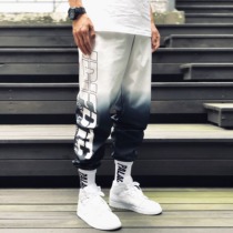 ZACHARIAH gradient pants second generation hip-hop national trend brand contrast letter print loose couple ins sweatpants