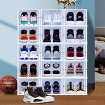 aj shoe box storage box Sneakers anti-oxidation shoe cabinet Transparent shoes shoe wall net red plastic