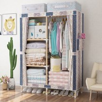 Wardrobe simple commoner cabinet Modern simple oxford cloth solid wood assembly strong and durable household bedroom cloth cabinet