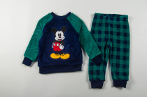 Foreign trade European and American children coral velvet pajamas long pants boys Spring and Autumn Winter velvet men warm home clothing set