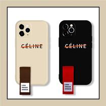 Suitable for Apple 13 phone shell liquid silicone text iphone13promax all-bag couple hand hanging rope