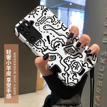 Hand painted graffiti Huawei P40 mobile phone shell lady P30 protective sleeve P20 cute lady mesh red new silicone P40Pro lens full package anti-fall P30Pro silicone gel suitable for 2021p
