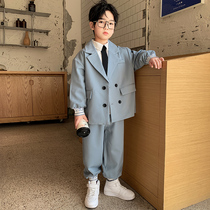 Boys suit autumn model 2021 New Korean Childrens big childrens suit two-piece boy autumn dress tide
