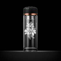 Redf (spring flowers) series double-layer high-grade glass high-grade teacup transparent cup