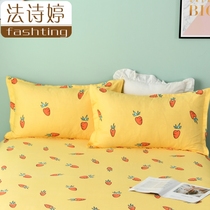 A pair of pure cotton cotton pillowcase pillow core pillowcase Single student dormitory childrens pillowcase 48x74cm