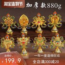Tibetan Buddhist supplies Nepal gilt eight auspicious ornaments tantric instruments offering Auspicious Eight Treasure Buddha statue combination