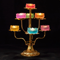 Glazed seven-star lamp holder for Buddha ornaments