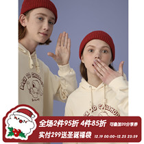 square houlest Japanese loose warm thin velvet student hooded cotton sweater couples autumn and winter top