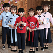 Hanfu boys Chinese school clothing childrens Chinese style book childrens ancient costumes summer primary school students three-character classics disciples costumes