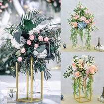 New wedding props simulation geometric road guide flower stand hotel table flower wedding Net Red live silk flower window decoration