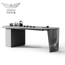 Light luxury rock board tea table Simple modern creative high-end large tea table Office tea table integrated table Dual-use Kung Fu tea table