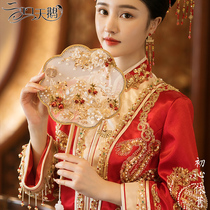 Group fan wedding bride hands up wedding fan Chinese Festive Fan Wedding Chinese Ancient Wind High-end Show and Fan Finished