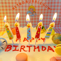 Birthday Candle Cake with Birthday Hat Digital Cartoon Creative Baby Childrens Party Decoration