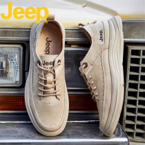 JEEP JEEP mens shoes 2021 New Wild leather shoes mens summer breathable outdoor mens casual board shoes