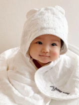 Newborn bath towel baby Cape gauze baby soft cute childrens bag is pure cotton autumn and winter water thick