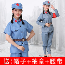 New Fourth Red Army costume performance costumes Eighth Route Army chorus costume red song costume stage performance drama military uniform