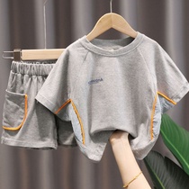 Sport Boy Summer Clothing Suit 2022 New Ocean Gas Children Casual Clothing Summer Baby Short Sleeve Two Sets Tide