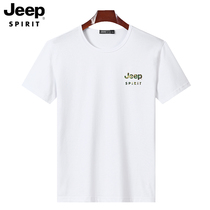 JEEP JEEP Mens Short Sleeve T-Shirt 2021 Summer Loose Plus Size Body Neck Half Sleeve base shirt