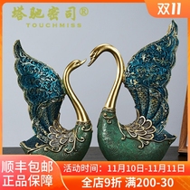 TOUCH MISS European Swan Ornament Living Room TV Cabinet Wedding Gift Nordic Creative Home Decorations
