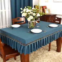 Ethnic style tablecloth solid color fabric rectangular tablecloth dark green coffee table table cloth cover tablecloth customization