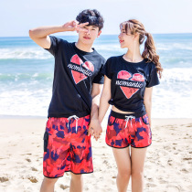 Summer Korean camouflage beach pants quick-dry couples mens and womens T-shirt Bali seaside holiday travel shorts